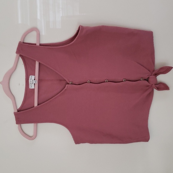 Texture and thread madewell button tien front v neck tank, ribbed, women's XL - Picture 1 of 7